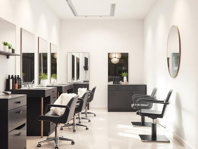 Modern salon wash and styling stations