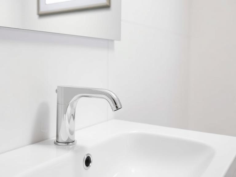 Fitted bathroom tap and basin